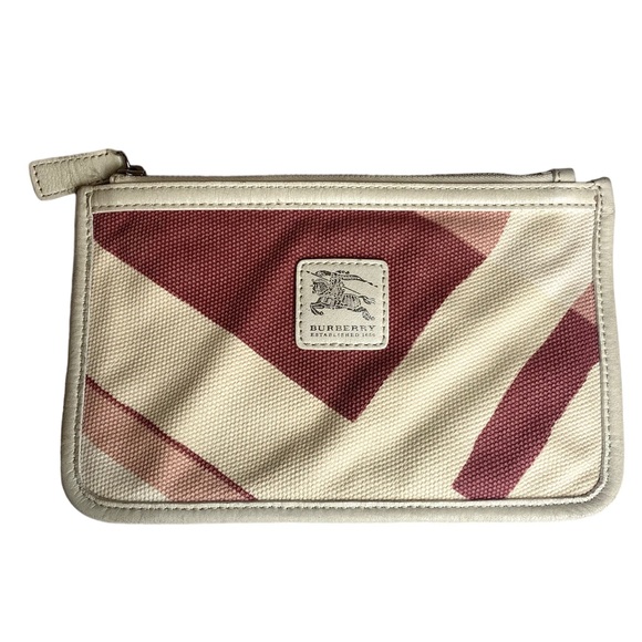 Burberry Vintage Pink and White Checkered Pouch - Picture 1 of 6